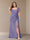 Sheath/Column Short Sleeves Chiffon Plus Size Bridesmaid Dresses with Split Side