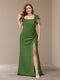 Sheath/Column Short Sleeves Chiffon Plus Size Bridesmaid Dresses with Split Side