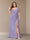 Sheath/Column Short Sleeves Chiffon Plus Size Bridesmaid Dresses with Split Side