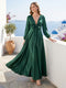A-Line/Princess V-Neck Long Sleeves Bridesmaid Dresses with Pockets