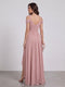 A-Line/Princess V-Neck Split Side Floor-Length Chiffon Bridesmaid Dresses With Ruffles