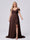 A-Line/Princess V-Neck Split Side Floor-Length Chiffon Plus Size Bridesmaid Dresses With Ruffles