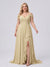 A-Line/Princess V-Neck Split Side Floor-Length Chiffon Plus Size Bridesmaid Dresses With Ruffles