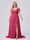 A-Line/Princess V-Neck Split Side Floor-Length Chiffon Plus Size Bridesmaid Dresses With Ruffles