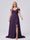 A-Line/Princess V-Neck Split Side Floor-Length Chiffon Plus Size Bridesmaid Dresses With Ruffles