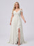 A-Line/Princess V-Neck Split Side Floor-Length Chiffon Plus Size Bridesmaid Dresses With Ruffles