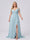 A-Line/Princess V-Neck Split Side Floor-Length Chiffon Plus Size Bridesmaid Dresses With Ruffles