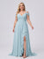A-Line/Princess V-Neck Split Side Floor-Length Chiffon Plus Size Bridesmaid Dresses With Ruffles