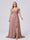 A-Line/Princess V-Neck Split Side Floor-Length Chiffon Plus Size Bridesmaid Dresses With Ruffles