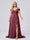 A-Line/Princess V-Neck Split Side Floor-Length Chiffon Plus Size Bridesmaid Dresses With Ruffles