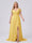 A-Line/Princess V-Neck Split Side Floor-Length Chiffon Plus Size Bridesmaid Dresses With Ruffles