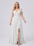 A-Line/Princess V-Neck Split Side Floor-Length Chiffon Plus Size Bridesmaid Dresses With Ruffles