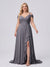 A-Line/Princess V-Neck Split Side Floor-Length Chiffon Plus Size Bridesmaid Dresses With Ruffles