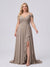 A-Line/Princess V-Neck Split Side Floor-Length Chiffon Plus Size Bridesmaid Dresses With Ruffles