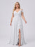 A-Line/Princess V-Neck Split Side Floor-Length Chiffon Plus Size Bridesmaid Dresses With Ruffles