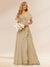 A-Line/Princess V-Neck Long Bridesmaid Dresses with Ruffles