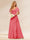 A-Line/Princess V-Neck Long Bridesmaid Dresses with Ruffles