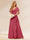 A-Line/Princess V-Neck Long Bridesmaid Dresses with Ruffles