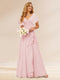 A-Line/Princess V-Neck Long Bridesmaid Dresses with Ruffles