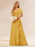A-Line/Princess V-Neck Long Bridesmaid Dresses with Ruffles