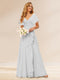 A-Line/Princess V-Neck Long Bridesmaid Dresses with Ruffles