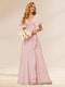 A-Line/Princess V-Neck Long Bridesmaid Dresses with Ruffles