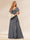 A-Line/Princess V-Neck Long Bridesmaid Dresses with Ruffles