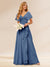 A-Line/Princess V-Neck Long Bridesmaid Dresses with Ruffles