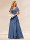A-Line/Princess V-Neck Long Bridesmaid Dresses with Ruffles
