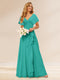 A-Line/Princess V-Neck Long Bridesmaid Dresses with Ruffles
