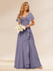 A-Line/Princess V-Neck Long Bridesmaid Dresses with Ruffles