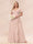 A-Line/Princess V-Neck Long Plus size Bridesmaid Dresses with Ruffles