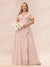 A-Line/Princess V-Neck Long Plus size Bridesmaid Dresses with Ruffles