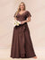 A-Line/Princess V-Neck Long Plus size Bridesmaid Dresses with Ruffles