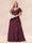 A-Line/Princess V-Neck Long Plus size Bridesmaid Dresses with Ruffles
