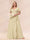 A-Line/Princess V-Neck Long Plus size Bridesmaid Dresses with Ruffles