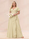 A-Line/Princess V-Neck Long Plus size Bridesmaid Dresses with Ruffles