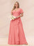 A-Line/Princess V-Neck Long Plus size Bridesmaid Dresses with Ruffles