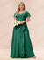 A-Line/Princess V-Neck Long Plus size Bridesmaid Dresses with Ruffles