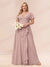 A-Line/Princess V-Neck Long Plus size Bridesmaid Dresses with Ruffles