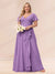 A-Line/Princess V-Neck Long Plus size Bridesmaid Dresses with Ruffles