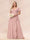 A-Line/Princess V-Neck Long Plus size Bridesmaid Dresses with Ruffles