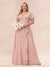 A-Line/Princess V-Neck Long Plus size Bridesmaid Dresses with Ruffles