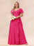 A-Line/Princess V-Neck Long Plus size Bridesmaid Dresses with Ruffles