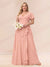 A-Line/Princess V-Neck Long Plus size Bridesmaid Dresses with Ruffles