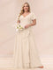 A-Line/Princess V-Neck Long Plus size Bridesmaid Dresses with Ruffles
