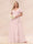 A-Line/Princess V-Neck Long Plus size Bridesmaid Dresses with Ruffles