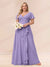 A-Line/Princess V-Neck Long Plus size Bridesmaid Dresses with Ruffles