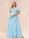 A-Line/Princess V-Neck Long Plus size Bridesmaid Dresses with Ruffles