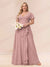 A-Line/Princess V-Neck Long Plus size Bridesmaid Dresses with Ruffles